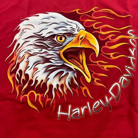 Vintage 90s Harley Davidson Bald Eagle T Shirt Mens Medium Myrtle Beach SC - Picture 4 of 10